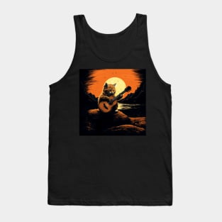 Kitten playing acoustic guitar Tank Top